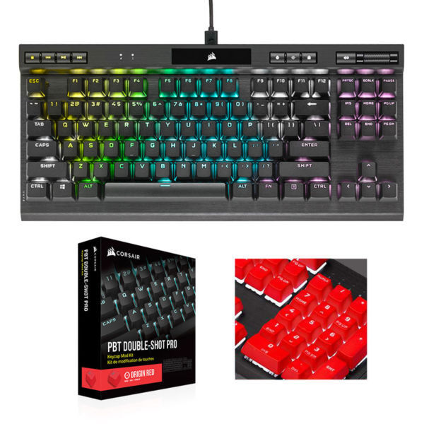 [오늘출발] 커세어 K70 RGB TKL CHAMPION 기계식 키보드 저소음 적축 + PBT 이중사출 프로 한글 키캡 레드